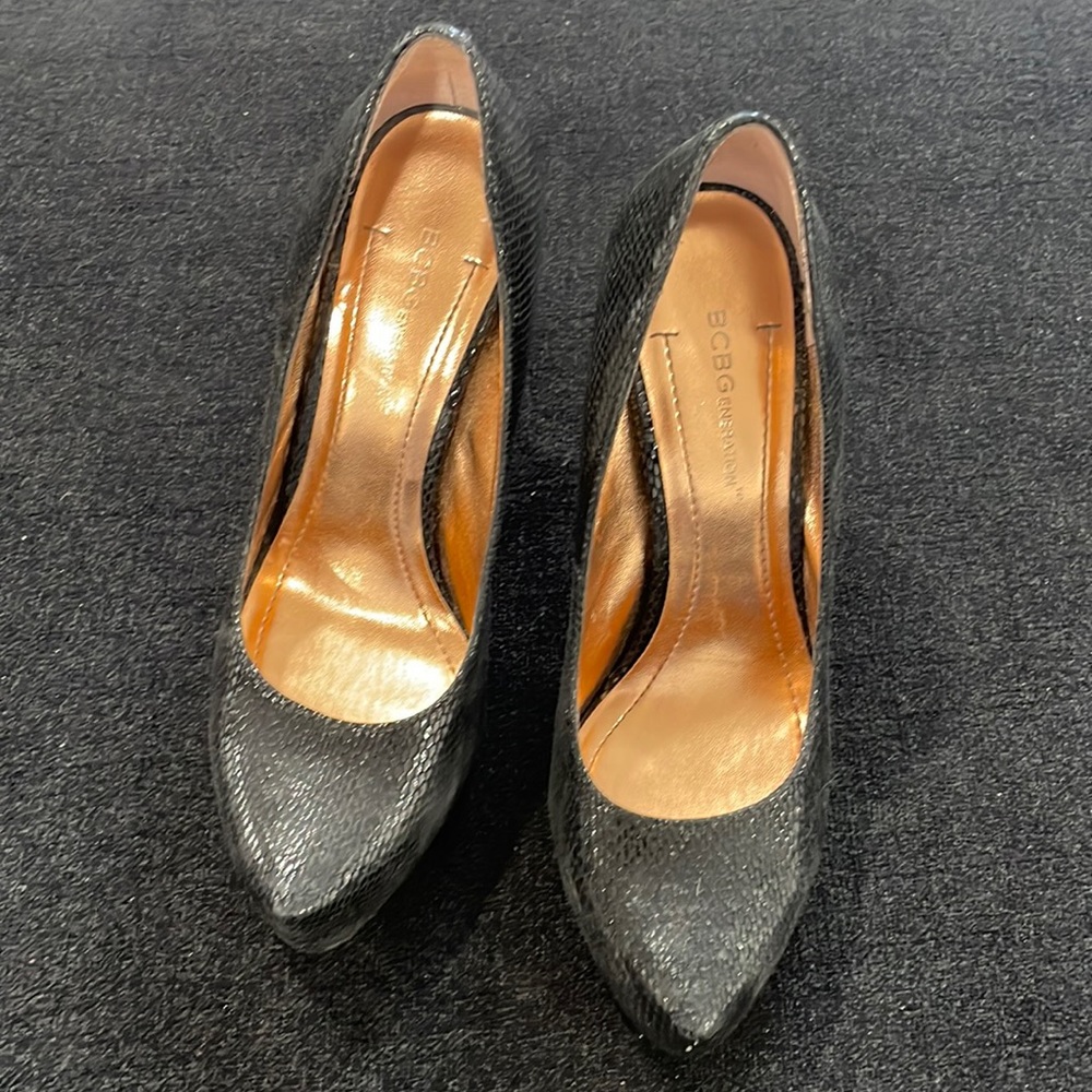BCBG Snake Print Heels